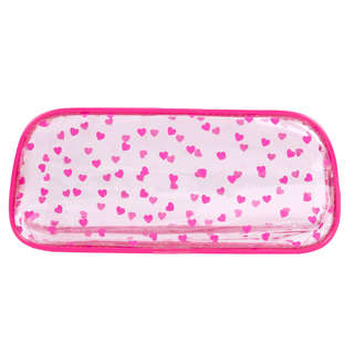 Пенал-косметичка на молнии, прозрачный, 'Hearts', 21х5х9 см, Brauberg 6