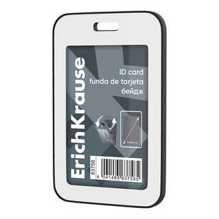 Бейдж вертикальный книжка, вставка 54х85 мм, черный (в пакете...