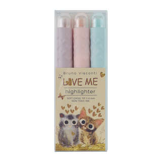 Текстовыделители набор 3 цвета: розовый, сиреневый, голубой, ...