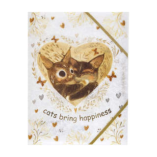 Папка-файл на резинке А4, BV Love Me: Котики, одно сердце, 24...