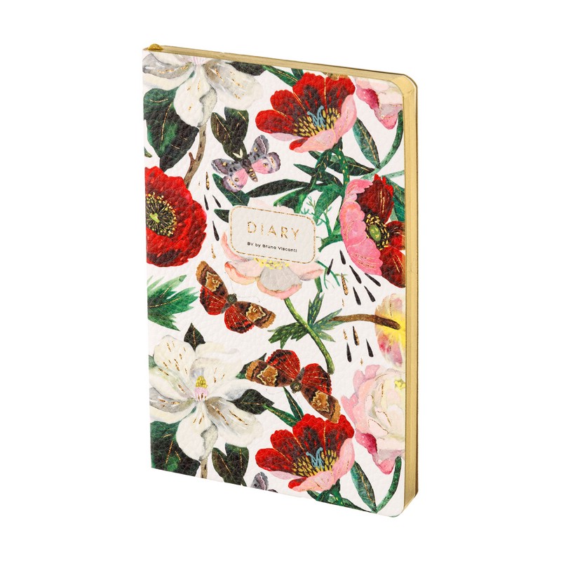 Ежедневник недатированный А5, 128 листов, BrunoVisconti 'Flora: Пионы'