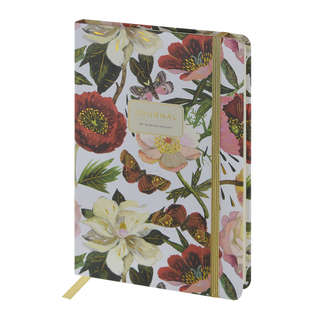 Записная книжка А5, 100 листов в линейку, на резинке, BV Flor...