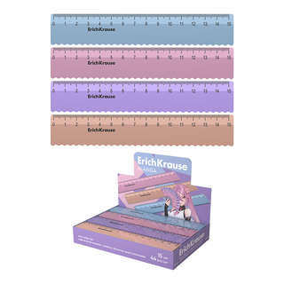 Линейка 15 см с волнистым краем, пластик, ErichKrause Manga, ...