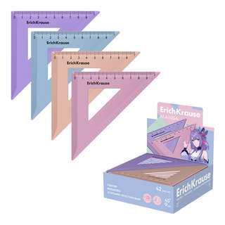 Угольник пластиковый ErichKrause Manga, 45o/9см, ассорти. Цен...