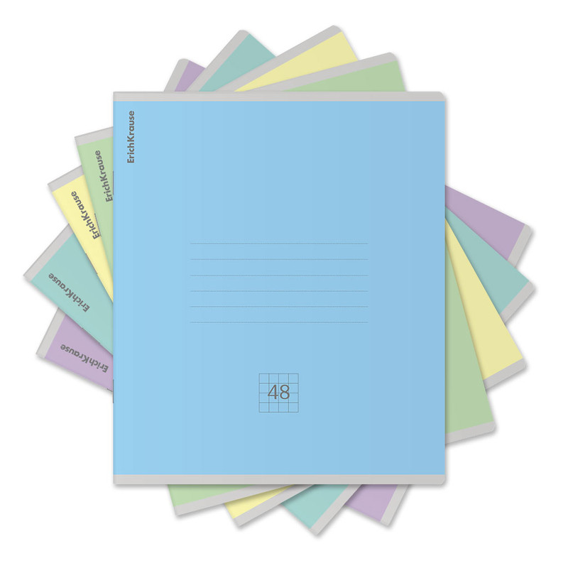 Тетрадь общая А5, 48 листов в клетку, ErichKrause Классика, ассорти. Цена за 1 шт.