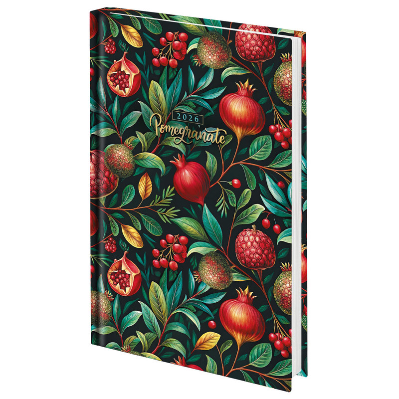Ежедневник датированный 2026 145х215 мм, А5, STAFF, ламинированная обложка, 'Гранаты'