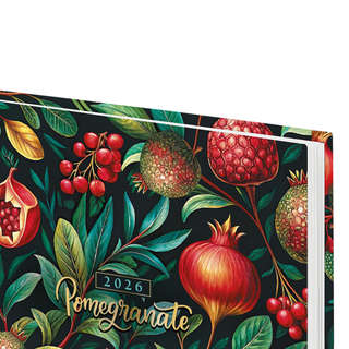 Ежедневник датированный 2026 145х215 мм, А5, STAFF, ламинированная обложка, 'Гранаты' 4