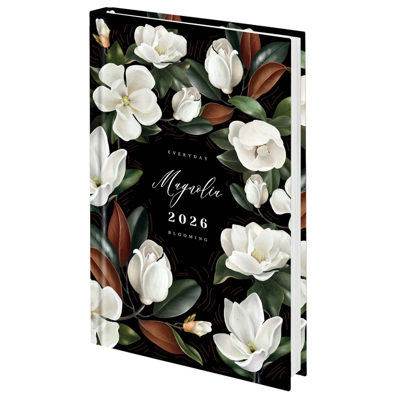 Ежедневник датированный 2026 145х215 мм, А5, STAFF, ламинированная обложка, 'Магнолия'