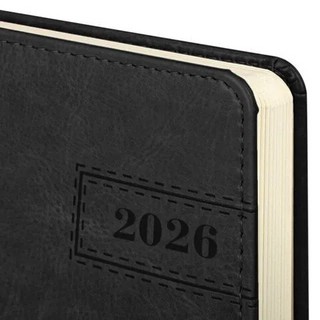 Ежедневник на 2026 год, А5, Brauberg Imperial, под кожу, черный 4