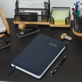 Ежедневник датированный 2026, А5, 138x213 мм, BRAUBERG 'Select', балакрон, темно-синий 5