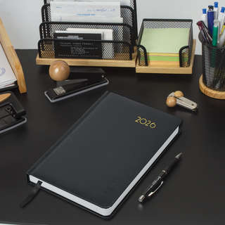 Ежедневник датированный 2026, А5, 138x213 мм, BRAUBERG 'Select', балакрон, черный 5