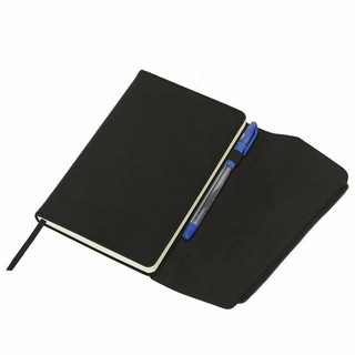 Ежедневник датированный 2026, А5 'Jacket' с клапаном, под кожу, черный 4