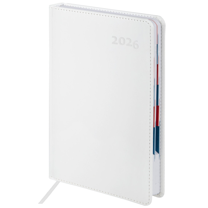 Ежедневник датированный 2026, А5, 148х218 мм, GALANT 'White', под кожу, белый