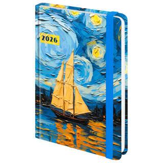 Ежедневник на 2026 год, А5, с резинкой, твердый, Brauberg Жив...