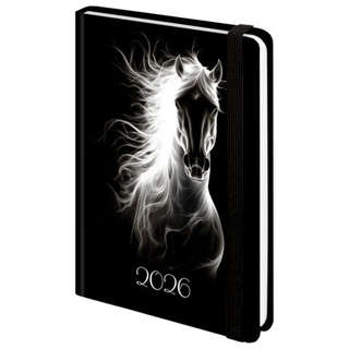 Ежедневник на 2026 год, А5, с резинкой, твердый, Brauberg Сим...