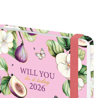 Ежедневник на 2026 год, А5, с резинкой, твердый, фольга, Brauberg Инжир 4