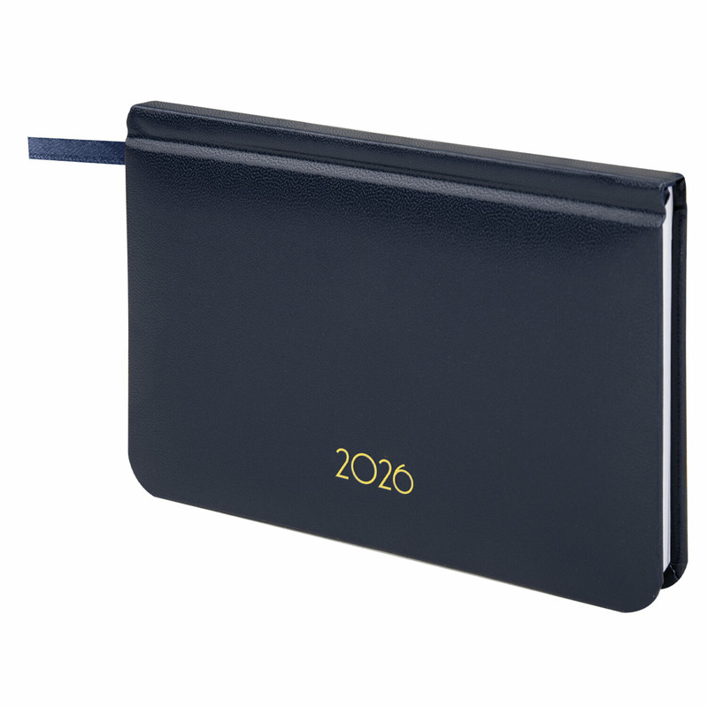 Еженедельник датированный 2026, А6, Brauberg Select, балакрон, темно-синий