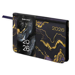 Еженедельник датированный 2026, А6, Brauberg Vista, под кожу,...