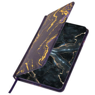 Еженедельник датированный 2026, А6, Brauberg Vista, под кожу, 'Black marble' 3