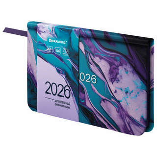 Еженедельник датированный 2026, А6, Brauberg Vista, под кожу,...