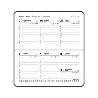 Еженедельник датированный 2026, А6, 171х93 мм, Brauberg Цветы, твердый, с резинкой 13