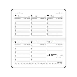 Еженедельник датированный 2026, А6, 171х93 мм, Brauberg Цветы, твердый, с резинкой 14