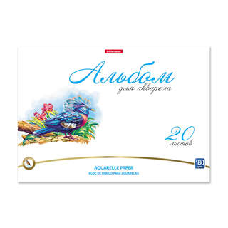 Альбом для рисования А4, 20 листов для акварели, на клею, Eri...