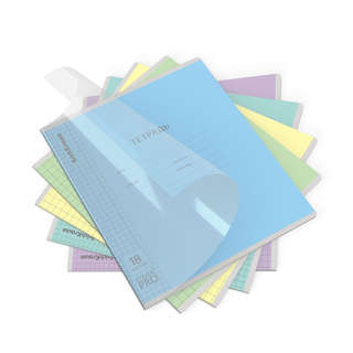 Тетрадь школьная А5+, 18 листов в клетку, пластиковая обложка...