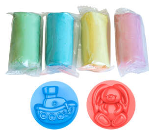 Глина для лепки 4 цвета, с формочками, Луч Кроха 2