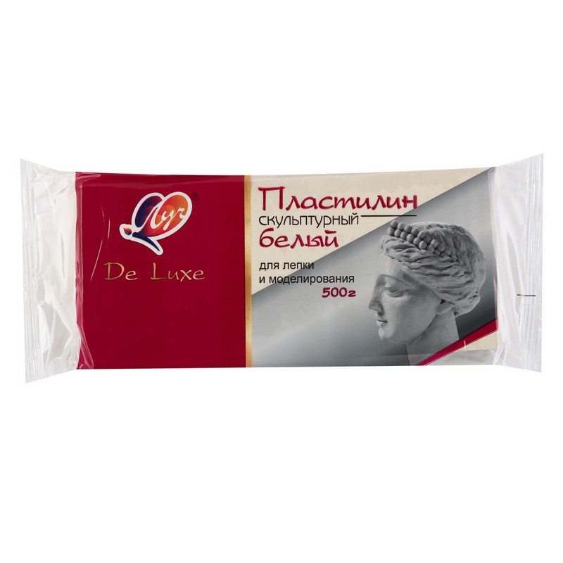 Пластилин скульптурный 'люкс' белый, 500 г, Луч