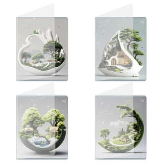 Тетрадь А5, 48 листов в клетку, BG 'Зеленый мир', обложка пла...