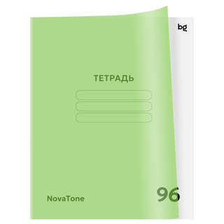Тетрадь А5, 96 листов в клетку, BG 'NovaTone. Зеленое яблоко'...