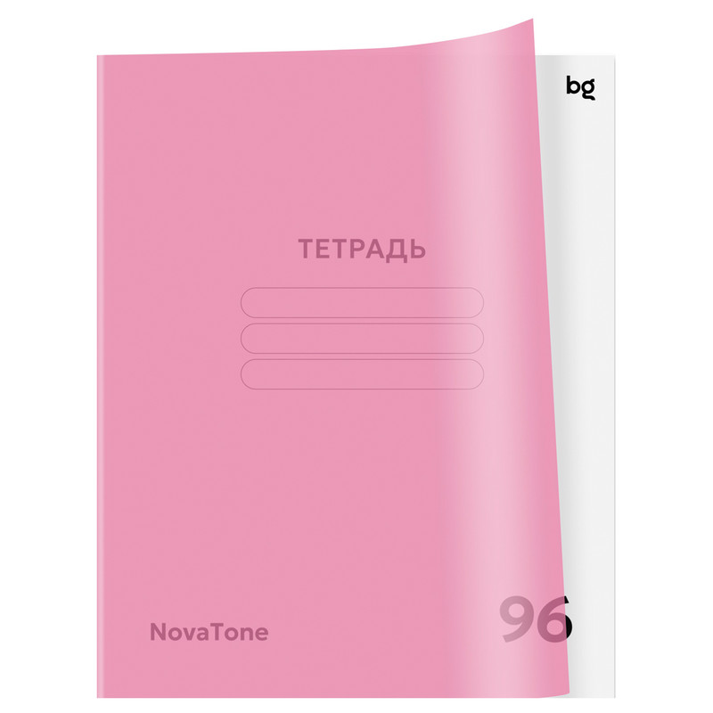 Тетрадь А5, 96 листов в клетку, BG 'NovaTone. Пыльная роза', пластиковая обложка