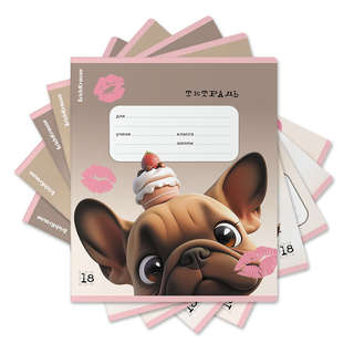 Тетрадь школьная А5, 18 листов в клетку, ErichKrause Frenchie...