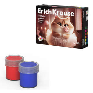 Гуашь 12 цветов по 17 мл, ErichKrause Prima Cat