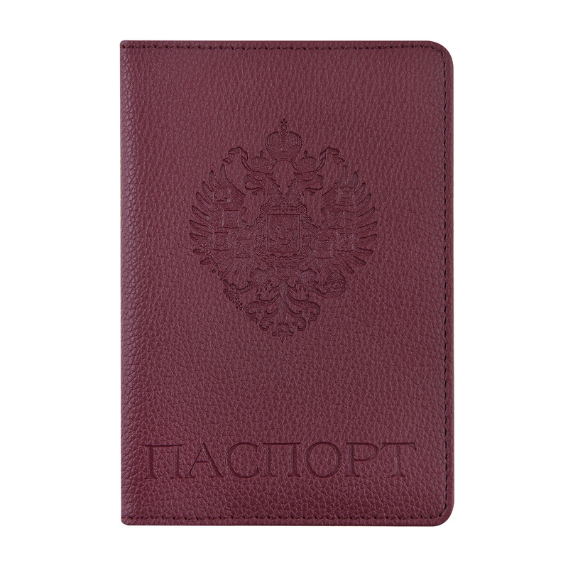 Обложка для паспорта Bruno Visconti, Герб России, бордовый