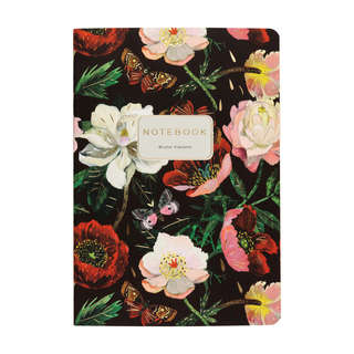 Тетрадь общая А5, 40 листов в клетку, BV Flora: Пионы (темный)