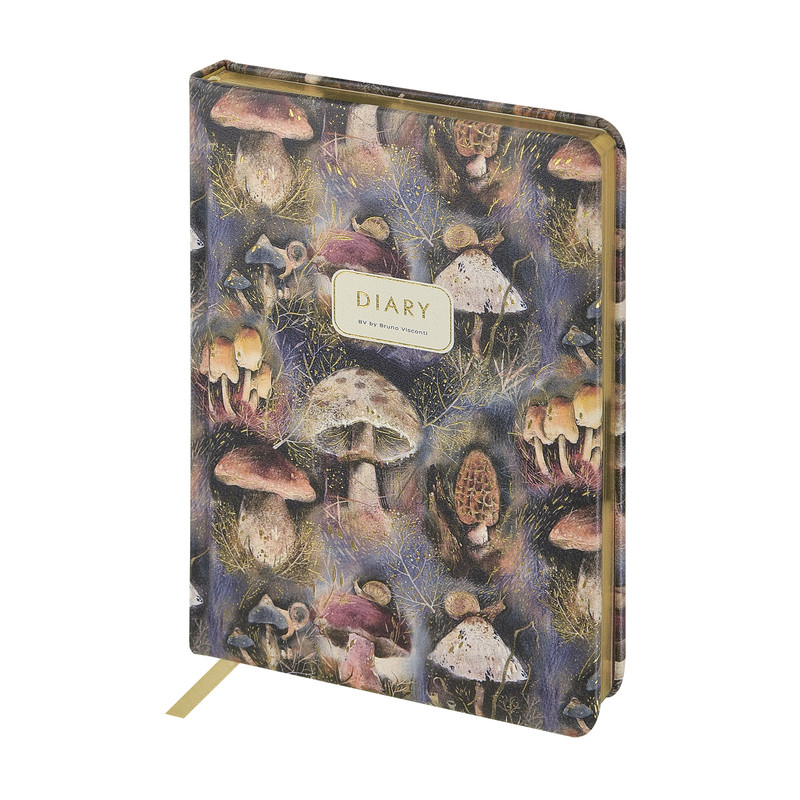 Ежедневник недатированный А5, 145х205 мм, BrunoVisconti 'Flora: Mushroom Miracle'