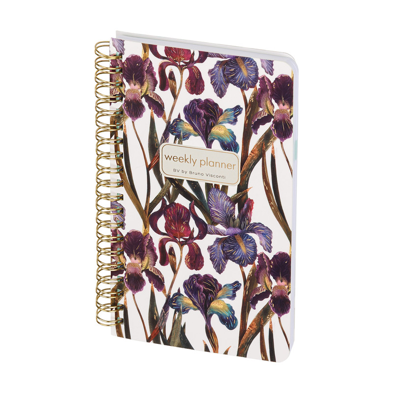 Еженедельник недатированный А6+ (120 х 180 мм) BV Flora: Ирисы