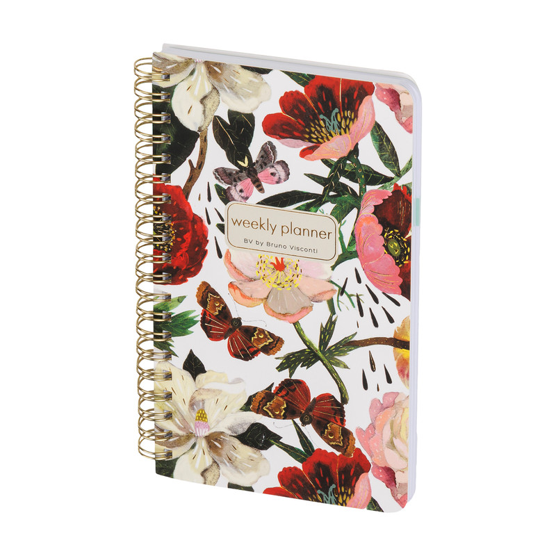 Еженедельник недатированный А6+ (120 х 180 мм) BV Flora: Пионы