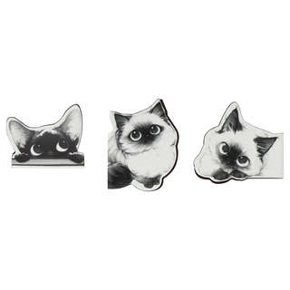 Закладки магнитные для книг, 3шт., MESHU 'Cats', матовая ламинация, соф-тач 4