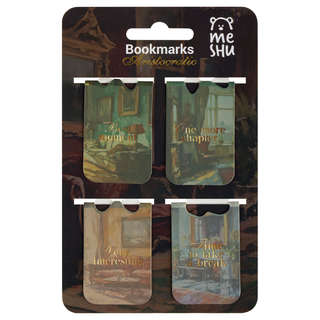 Закладки магнитные для книг, 4шт., MESHU 'Aristocratic', матовая ламинация, фольга 2