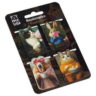 Закладки магнитные для книг, 4шт., MESHU 'Aristocratic', матовая ламинация, фольга 3