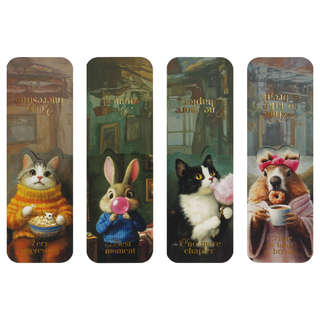 Закладки магнитные для книг, 4шт., MESHU 'Aristocratic', матовая ламинация, фольга 6