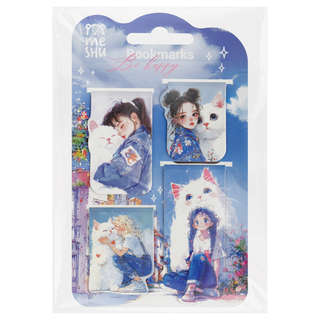 Закладки магнитные для книг, 4шт., MESHU 'Be happy', матовая ...