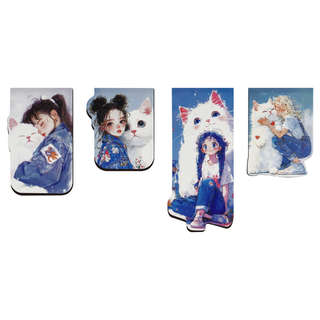 Закладки магнитные для книг, 4шт., MESHU 'Be happy', матовая ламинация 5