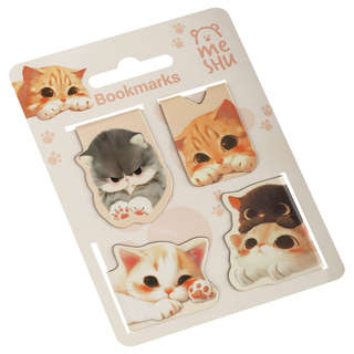 Закладки магнитные для книг, 4шт., MESHU 'Cute kittens', матовая ламинация 3