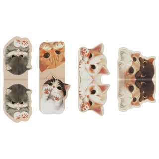 Закладки магнитные для книг, 4шт., MESHU 'Cute kittens', матовая ламинация 6