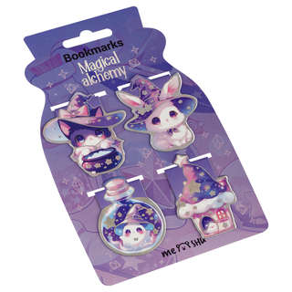 Закладки магнитные для книг, 4шт., MESHU 'Megical alchemy', голографическая фольга 3