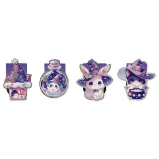 Закладки магнитные для книг, 4шт., MESHU 'Megical alchemy', голографическая фольга 4